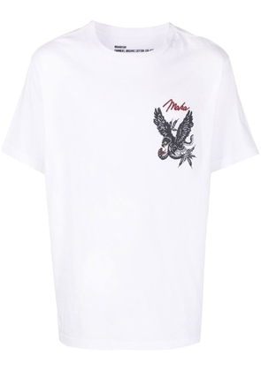 Maharishi logo-embroidered organic-cotton T-shirt - White