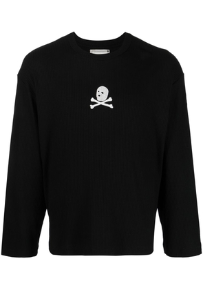 Youths In Balaclava embroidered-skull long-sleeve T-shirt - Black