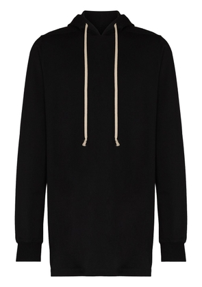 Rick Owens longline cotton hoodie - Black