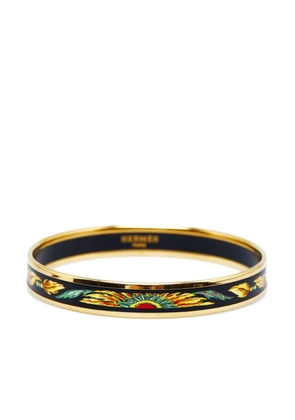 Hermès pre-owned feather-print narrow bangle - Gold