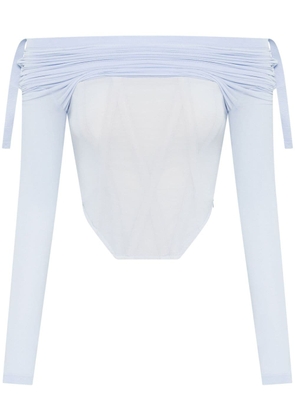 Dion Lee long-sleeve gathered top - Blue