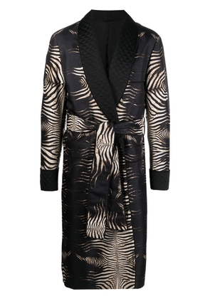Roberto Cavalli zebra print robe - Black