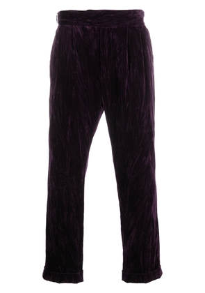 Roberto Cavalli logo-embellished cropped trousers - Purple