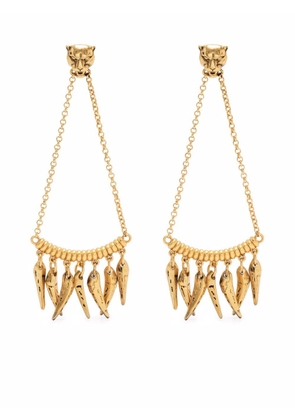 Roberto Cavalli tiger tooth earrings - Gold
