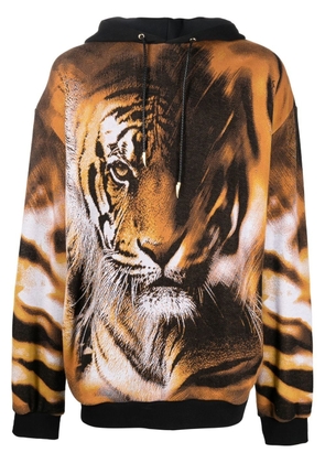 Roberto Cavalli tiger-print hoodie - Black