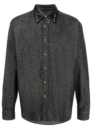 Roberto Cavalli contrast-collar denim shirt - Black