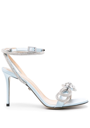 MACH & MACH Double Bow 110mm crystal-embellished pumps - Blue