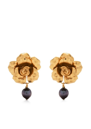 Roberto Cavalli rose clip-on earrings - Gold