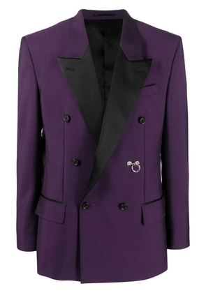 Roberto Cavalli contrast double-breasted blazer - Purple