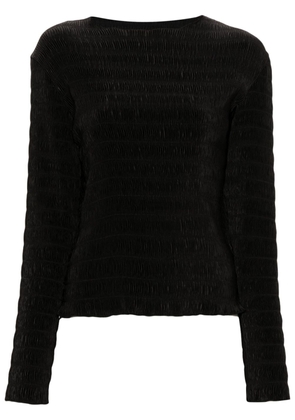 Sunnei plissé crew-neck blouse - Black