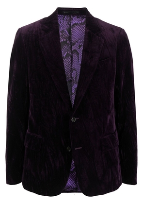 Roberto Cavalli velvet-effect single-breasted blazer - Purple