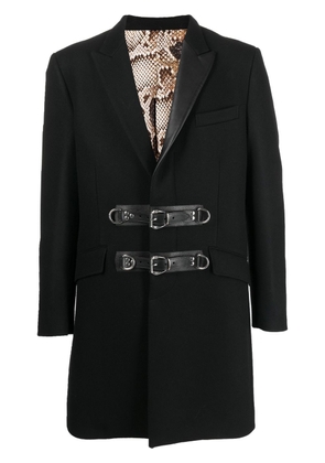 Roberto Cavalli buckle-detail wool coat - Black