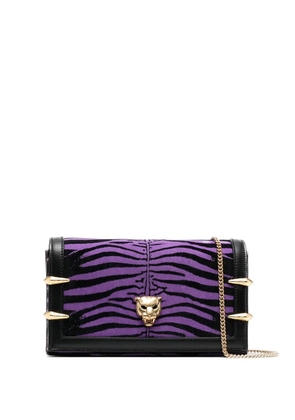 Roberto Cavalli tiger-print shoulder bag - Purple