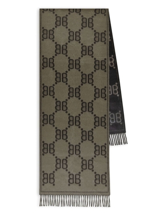 Balenciaga Hacker monogram pattern scarf - Grey