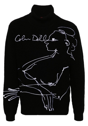 KidSuper Doodle embroidered-motif ribbed-knit jumper - Black