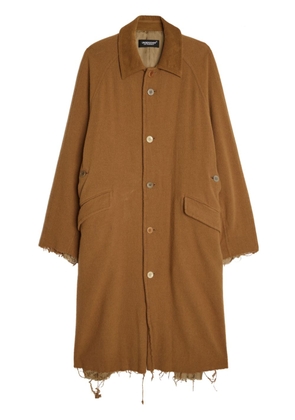 Undercover raw-cut edge wool coat - Brown