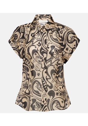 Zimmermann Matchmaker printed linen and silk blouse