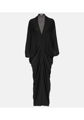 The Row Rodin draped wool jersey maxi dress