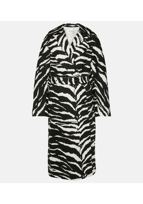 Alaïa Zebra-print denim trench coat