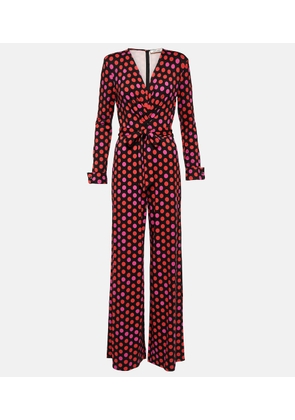 Diane von Furstenberg Rosa polka-dot wide-leg jumpsuit