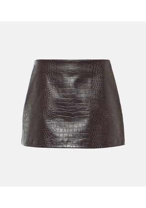 The Frankie Shop Mary croc-effect faux leather miniskirt