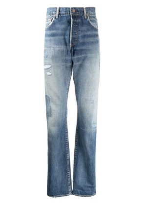 visvim distressed-finish straight-leg jeans - Blue