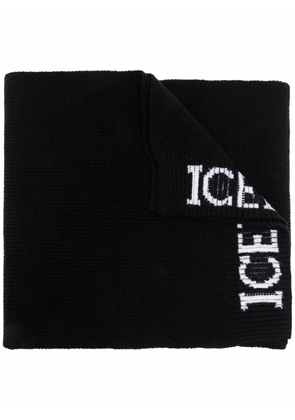 Iceberg logo print scarf - Black