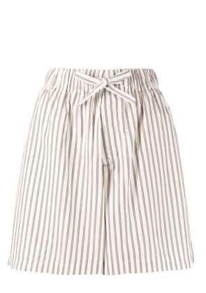 TEKLA stripe-print pyjama shorts - White