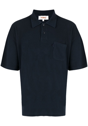 YMC short-sleeved cotton polo shirt - Blue