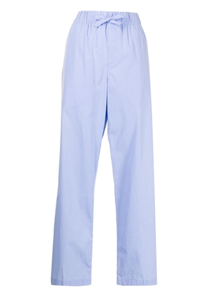TEKLA drawstring poplin pajama bottoms - Blue