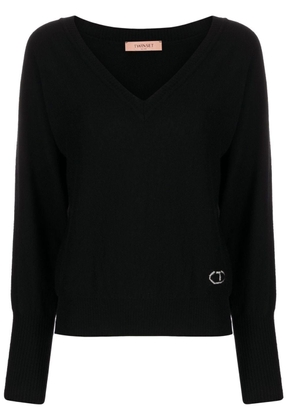 TWINSET V-neck knitted jumper - Black