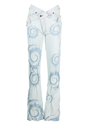Masha Popova swirl-print straight-leg jeans - Blue