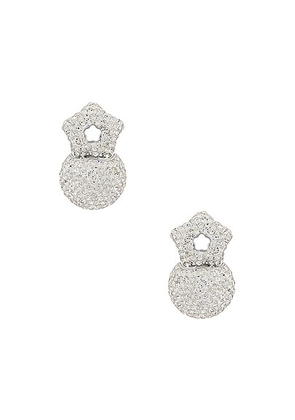 Lele Sadoughi Star Flower Hinge Earrings in Crystal - Metallic Silver. Size all.