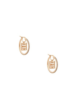 Givenchy 4G Crystal Hoop Earrings in Rose Gold - Metallic Gold. Size all.