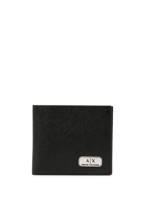 Armani Exchange logo-patch bifold wallet - Black
