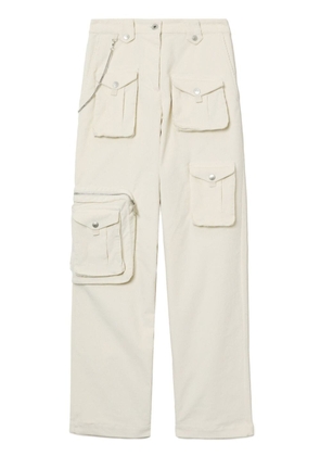 Halfboy panelled corduroy cargo trousers - White