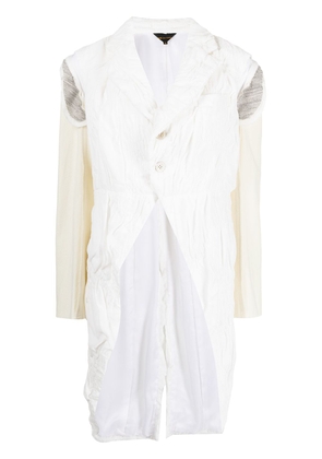 Comme Des Garçons textured high-low jacket - White