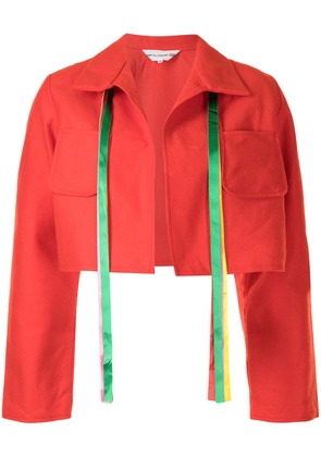 Comme Des Garçons Girl cropped fringe-detail jacket - Red