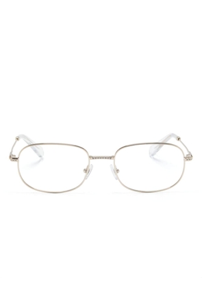 Swarovski crystal-embellished oval-frame glasses - Gold