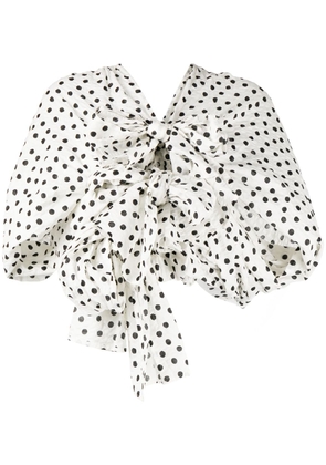 Comme des Garçons TAO polka-dot bow-detail blouse - White