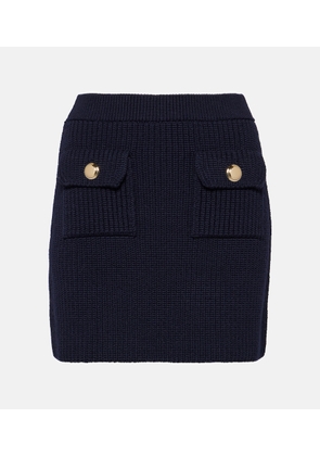 Miu Miu Ribbed-knit wool miniskirt