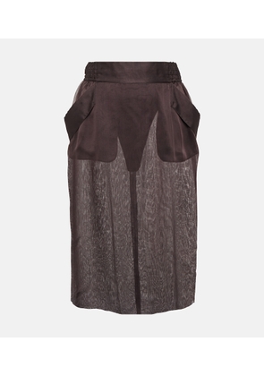 Saint Laurent Silk muslin pencil skirt