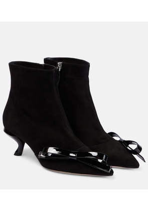 Roger Vivier Virgule Bow suede ankle boots