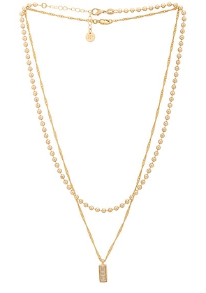 Jordan Road Jewelry Rendezvous Necklace Stack in 18k Gold Plated Brass - Metallic Gold. Size all.