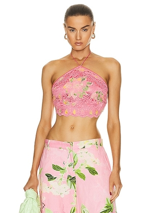 HEMANT AND NANDITA Pakhi Crop Top in Pink - Pink. Size M (also in L, S).