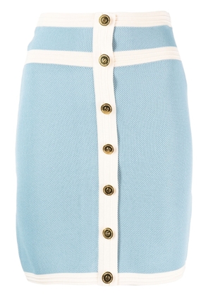Elisabetta Franchi contrast-trim high-waisted miniskirt - Blue