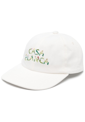 Casablanca logo-embroidered baseball cap - White