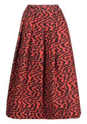 Comme Des Garçons graphic-print pleated skirt - Red