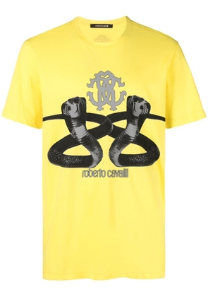 Roberto Cavalli graphic-print short-sleeve T-shirt - Yellow