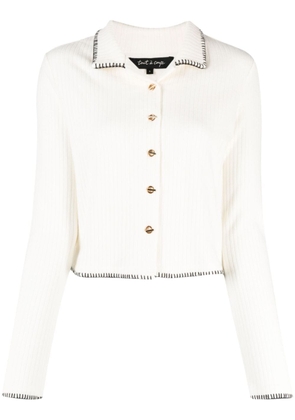 tout a coup ribbed whipstitch-trim cropped jacket - Neutrals